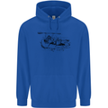 Dinghy Rapids White Water Rafting Whitewater Mens 80% Cotton Hoodie Royal Blue