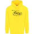Dinghy Rapids White Water Rafting Whitewater Mens 80% Cotton Hoodie Yellow