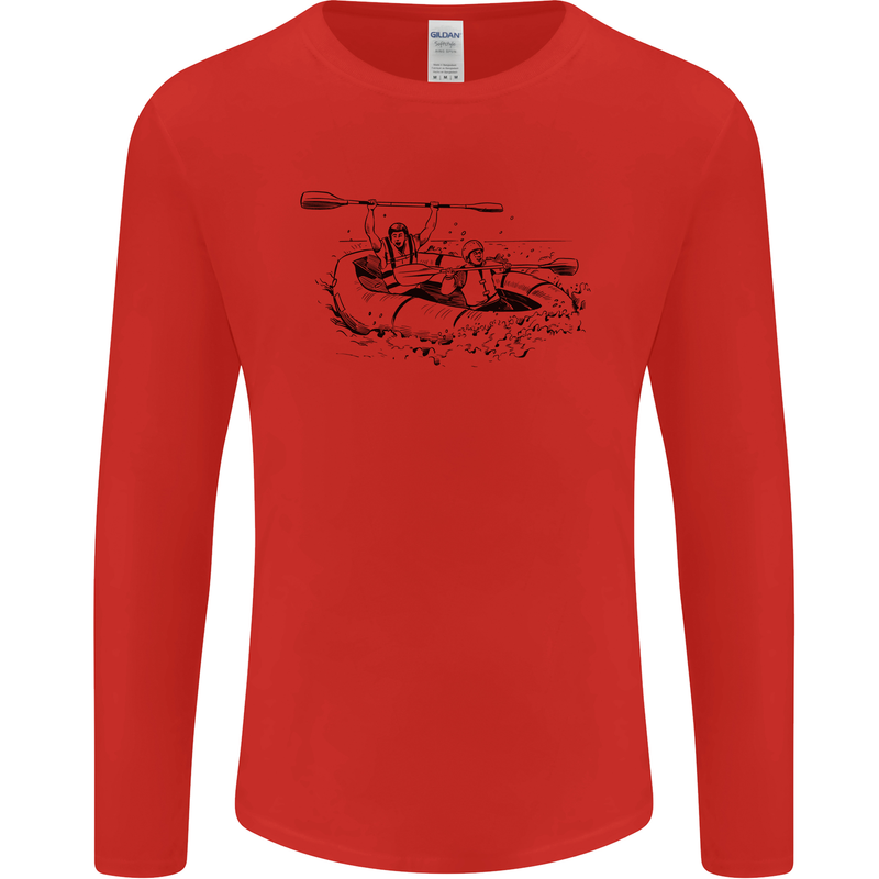 Dinghy Rapids White Water Rafting Whitewater Mens Long Sleeve T-Shirt Red