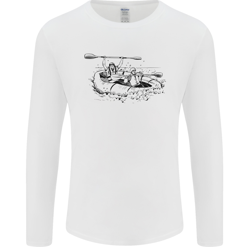 Dinghy Rapids White Water Rafting Whitewater Mens Long Sleeve T-Shirt White