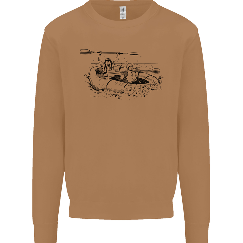 Dinghy Rapids White Water Rafting Whitewater Mens Sweatshirt Jumper Caramel Latte