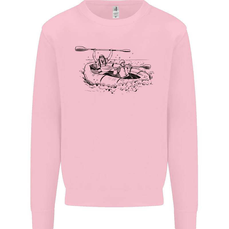 Dinghy Rapids White Water Rafting Whitewater Mens Sweatshirt Jumper Light Pink