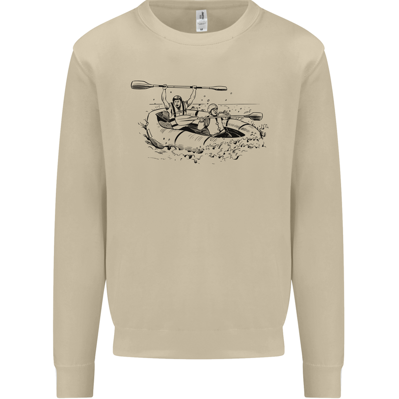 Dinghy Rapids White Water Rafting Whitewater Mens Sweatshirt Jumper Sand