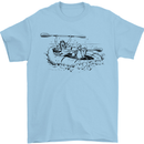 Dinghy Rapids White Water Rafting Whitewater Mens T-Shirt 100% Cotton Light Blue