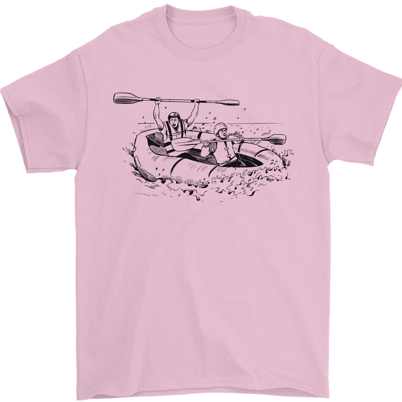 Dinghy Rapids White Water Rafting Whitewater Mens T-Shirt 100% Cotton Light Pink