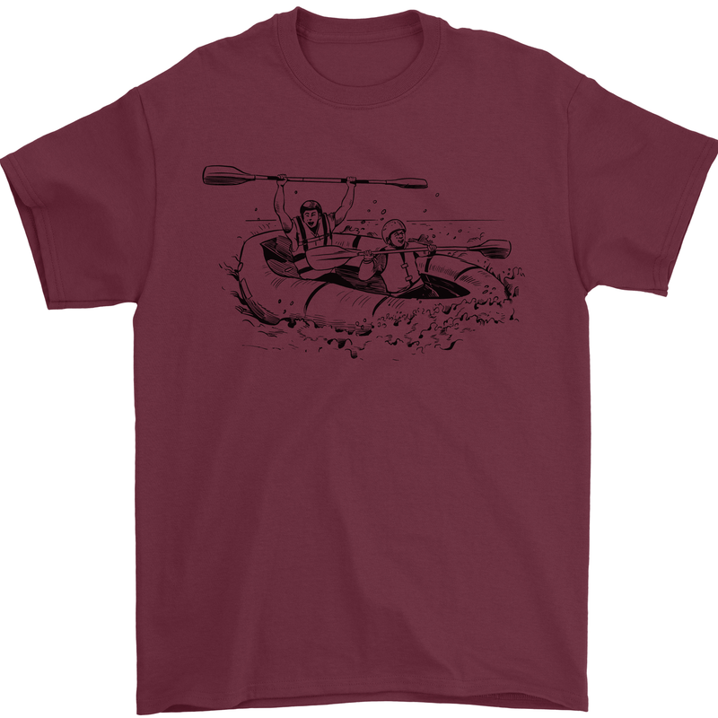 Dinghy Rapids White Water Rafting Whitewater Mens T-Shirt 100% Cotton Maroon