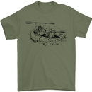 Dinghy Rapids White Water Rafting Whitewater Mens T-Shirt 100% Cotton Military Green