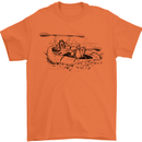 Dinghy Rapids White Water Rafting Whitewater Mens T-Shirt 100% Cotton Orange