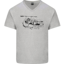 Dinghy Rapids White Water Rafting Whitewater Mens V-Neck Cotton T-Shirt Sports Grey