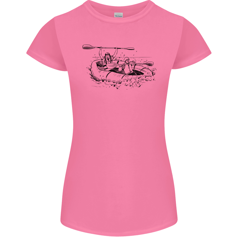 Dinghy Rapids White Water Rafting Whitewater Womens Petite Cut T-Shirt Azalea