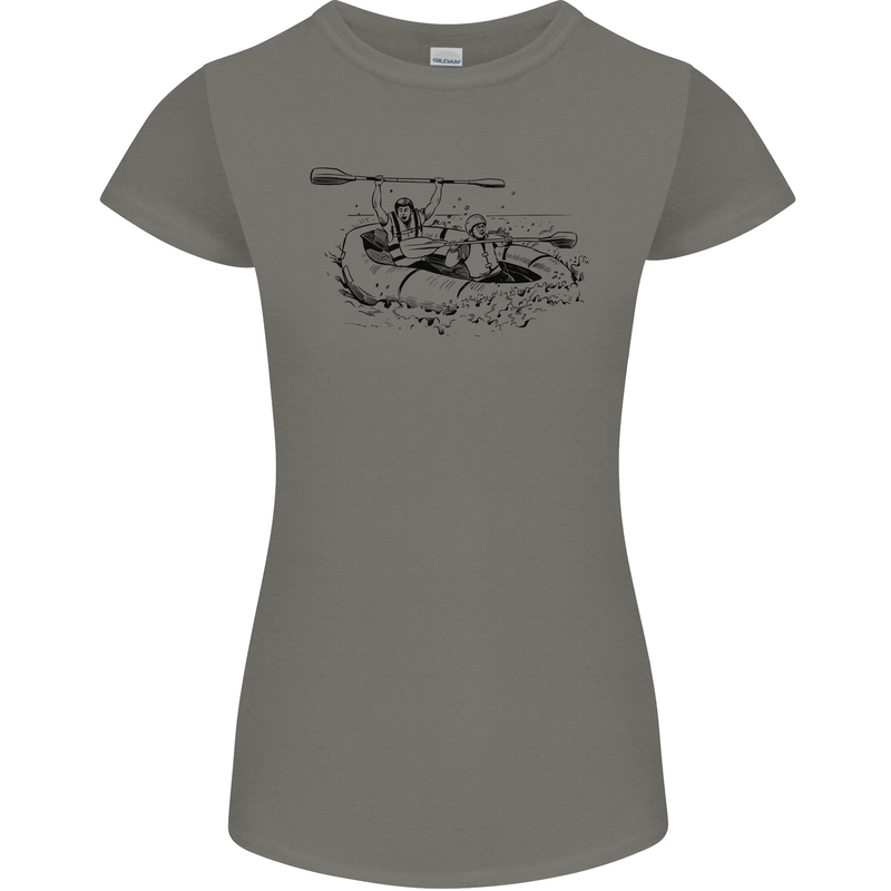 Dinghy Rapids White Water Rafting Whitewater Womens Petite Cut T-Shirt Charcoal
