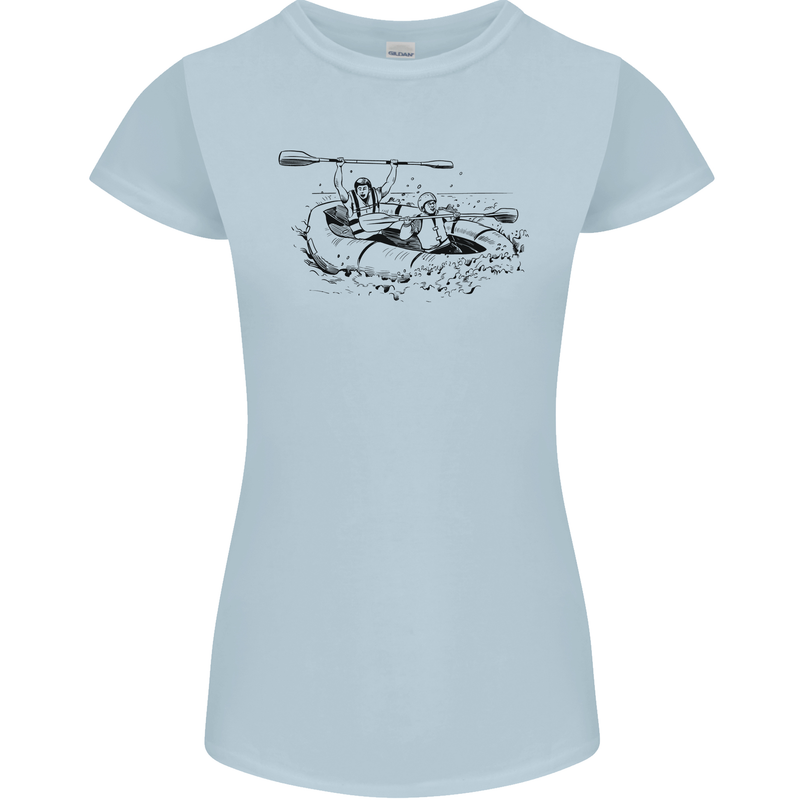 Dinghy Rapids White Water Rafting Whitewater Womens Petite Cut T-Shirt Light Blue