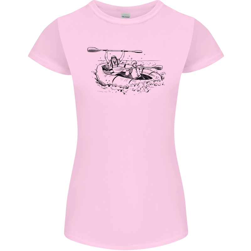 Dinghy Rapids White Water Rafting Whitewater Womens Petite Cut T-Shirt Light Pink