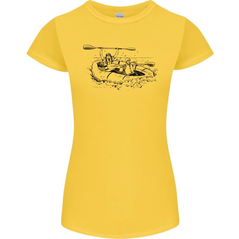 Dinghy Rapids White Water Rafting Whitewater Womens Petite Cut T-Shirt Yellow