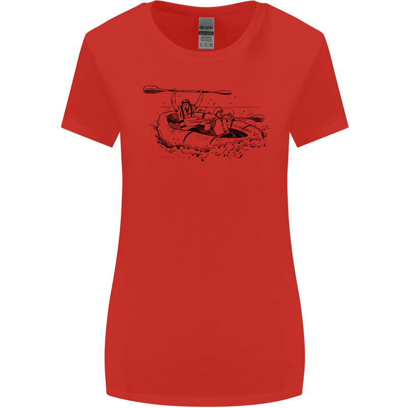 Dinghy Rapids White Water Rafting Whitewater Womens Wider Cut T-Shirt Red