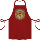 Dinosaur Abduction Aliens UFO T-Rex Cotton Apron 100% Organic Maroon