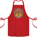 Dinosaur Abduction Aliens UFO T-Rex Cotton Apron 100% Organic Red