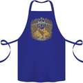 Dinosaur Abduction Aliens UFO T-Rex Cotton Apron 100% Organic Royal Blue