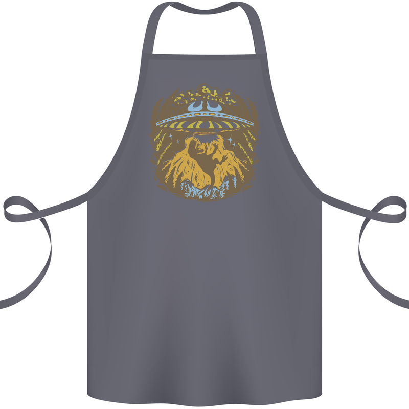 Dinosaur Abduction Aliens UFO T-Rex Cotton Apron 100% Organic Steel