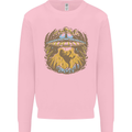 Dinosaur Abduction Aliens UFO T-Rex Kids Sweatshirt Jumper Light Pink