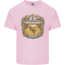 Dinosaur Abduction Aliens UFO T-Rex Kids T-Shirt Childrens Light Pink