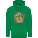 Dinosaur Abduction Aliens UFO T-Rex Mens 80% Cotton Hoodie Irish Green
