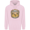 Dinosaur Abduction Aliens UFO T-Rex Mens 80% Cotton Hoodie Light Pink