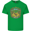Dinosaur Abduction Aliens UFO T-Rex Mens Cotton T-Shirt Tee Top Irish Green