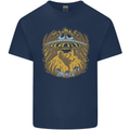 Dinosaur Abduction Aliens UFO T-Rex Mens Cotton T-Shirt Tee Top Navy Blue
