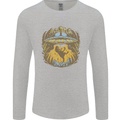 Dinosaur Abduction Aliens UFO T-Rex Mens Long Sleeve T-Shirt Sports Grey