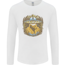 Dinosaur Abduction Aliens UFO T-Rex Mens Long Sleeve T-Shirt White