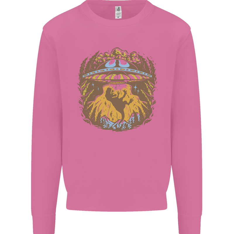 Dinosaur Abduction Aliens UFO T-Rex Mens Sweatshirt Jumper Azalea