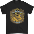 Dinosaur Abduction Aliens UFO T-Rex Mens T-Shirt 100% Cotton Black