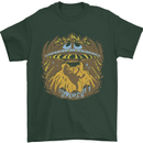 Dinosaur Abduction Aliens UFO T-Rex Mens T-Shirt 100% Cotton Forest Green