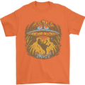 Dinosaur Abduction Aliens UFO T-Rex Mens T-Shirt 100% Cotton Orange