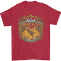 Dinosaur Abduction Aliens UFO T-Rex Mens T-Shirt 100% Cotton Red