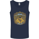 Dinosaur Abduction Aliens UFO T-Rex Mens Vest Tank Top Navy Blue