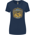 Dinosaur Abduction Aliens UFO T-Rex Womens Wider Cut T-Shirt Navy Blue
