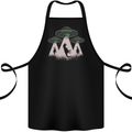 Dinosaur Abduction Funny Alien T-Rex UFO Cotton Apron 100% Organic Black