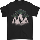 Dinosaur Abduction Funny Alien T-Rex UFO Mens T-Shirt 100% Cotton Black