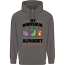 Dinosaur Alphabet Achelousaurus Barosaurus Mens 80% Cotton Hoodie Charcoal
