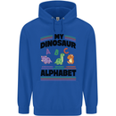 Dinosaur Alphabet Achelousaurus Barosaurus Mens 80% Cotton Hoodie Royal Blue