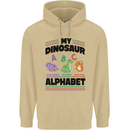 Dinosaur Alphabet Achelousaurus Barosaurus Mens 80% Cotton Hoodie Sand