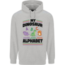 Dinosaur Alphabet Achelousaurus Barosaurus Mens 80% Cotton Hoodie Sports Grey
