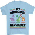 Dinosaur Alphabet Achelousaurus Barosaurus Mens T-Shirt 100% Cotton Light Blue