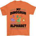 Dinosaur Alphabet Achelousaurus Barosaurus Mens T-Shirt 100% Cotton Orange