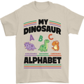 Dinosaur Alphabet Achelousaurus Barosaurus Mens T-Shirt 100% Cotton Sand