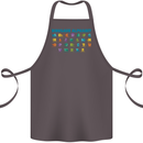 Dinosaur Alphabet T-Rex Velociraptor Cotton Apron 100% Organic Dark Grey
