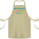 Dinosaur Alphabet T-Rex Velociraptor Cotton Apron 100% Organic Khaki