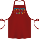 Dinosaur Alphabet T-Rex Velociraptor Cotton Apron 100% Organic Maroon
